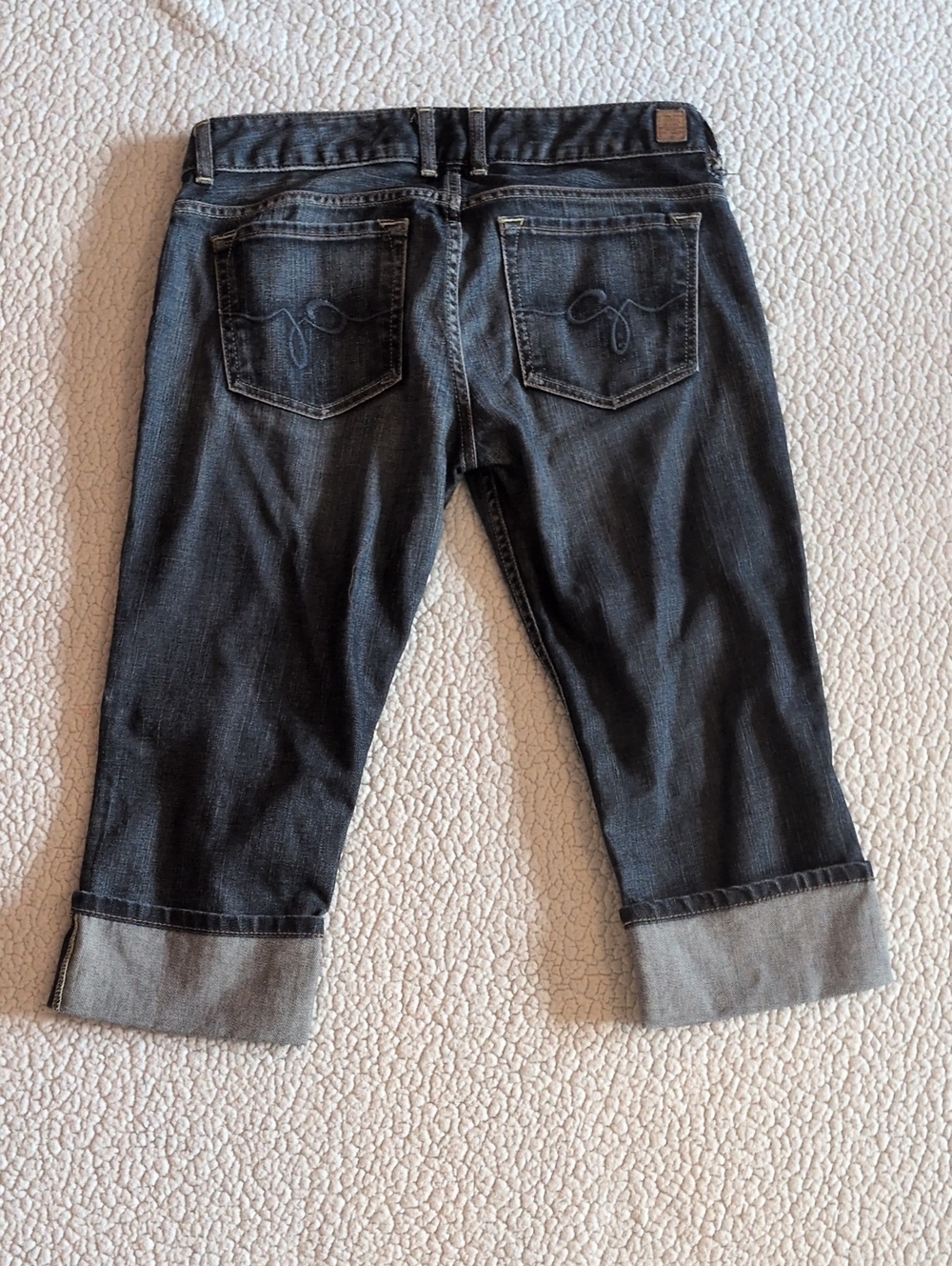 Vintage Guess Stretch Cropped Cuffed Cotton Blend Distressed 90's Jeans Retro